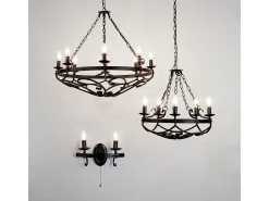 Searchlight CARTWHEEL 2 Ljus Ljus Vgglampa - Svart