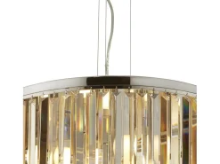 Searchlight Clarissa 5 ljus takhnge krom, kristallprisma droppar, E14