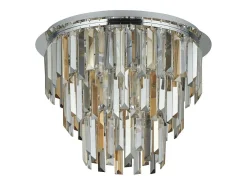 Searchlight Clarissalätta kromfärgade, genomskinliga/bärnstensfärgade/smokiga kristallprisma droppar