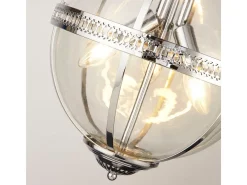 Searchlight Coronet Colgante 3 Luces Cromo, Vidrio