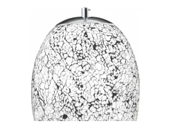 Searchlight Crackle 1 ljus takhnge krom, vit med skrm av mosaikglas, E27