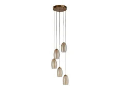 Searchlight Cyclone Colgante 5 Luces Bronce, Copa Champán