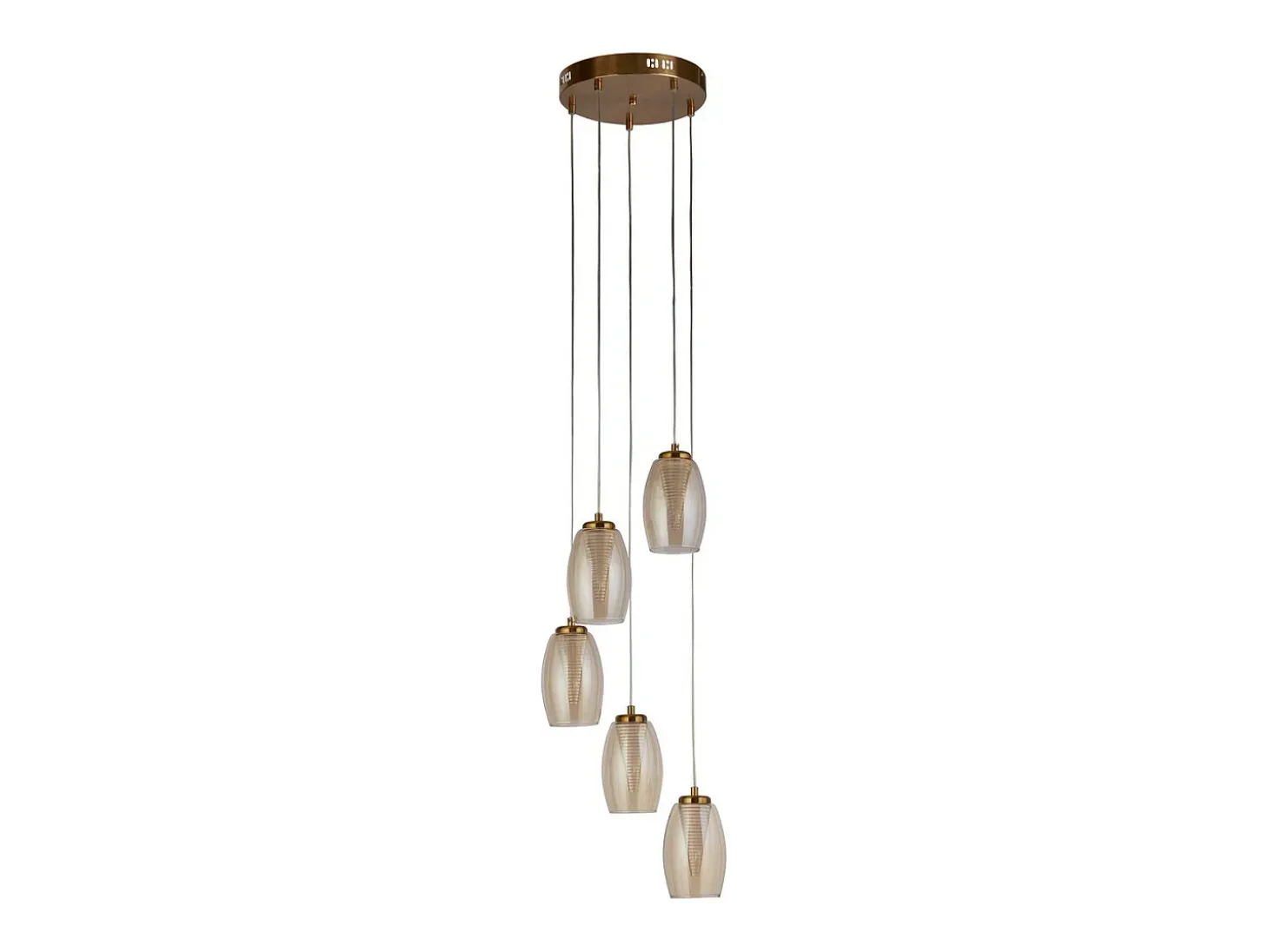 Searchlight Cyclone Colgante 5 Luces Bronce, Copa Champán