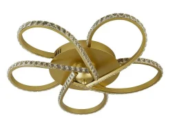 Searchlight Daisy5-ljus LED-spolbeslag, guld, klara kristaller 4000K