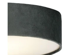Searchlight Drum Pleat3 Light Velvet Flush, Grå nyans