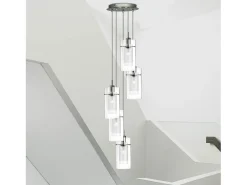 Searchlight Duo 5 Light Spiral Cluster Pendel krom, glas, E14