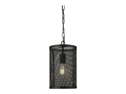 Searchlight Fishnet 1 Ljus Rund Pendel Mesh Matt Svart, E27
