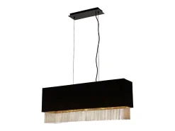 Searchlight Fringe 4 Light Bar Pendel Matt Black Shade, Guld, E27