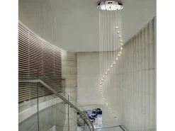 Searchlight Hallway 5 Ljus Spiral Cluster Pendel Krom med Kristaller, GU10