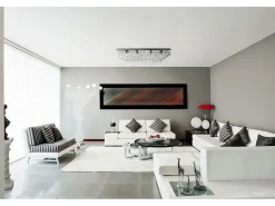 Searchlight Hanna 8 Light Flush Ceiling Light Chrome med Kristalldekoration, G9