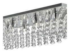 Searchlight Hanna 8 ljus rektangel tak spolljus krom med pyramidkristaller, G9