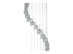 Searchlight Ice Cube LED 20 Light Spiral Cluster Pendel Kromglas