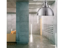 Searchlight Industrial 1 ljuskupol takhnge satngsilver med akrylspridare, E27