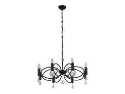 Searchlight INFINITY 8 Light Ceiling Pendel - Svart med Kristallglas detalj