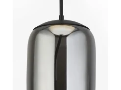 Searchlight Lisbon1 ljus LED-hänge, svart och rökt glas 2700K