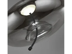 Searchlight Lisbon1 ljus LED-kupolhänge, svart och rökt glas 2700K