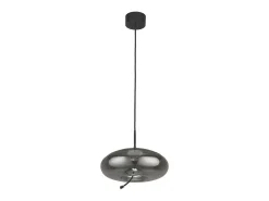 Searchlight Lisbon1 ljus LED-kupolhänge, svart och rökt glas 2700K