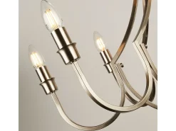 Searchlight Lodge Colgante de 8 luces de metal plateado satinado