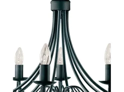 Searchlight Maypole 8 ljus ljuskrona svart finish, E14