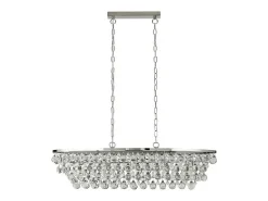 Searchlight MICHELLE 5 ljus krom oval takstngshnge med glaskulor