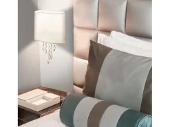 Searchlight Nina 1 ljus inomhusvgglampa krom, kristall med skrm, E14