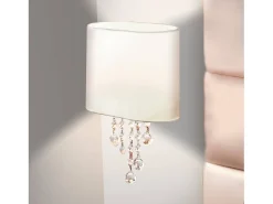 Searchlight Nina 1 ljus inomhusvgglampa krom, kristall med skrm, E14