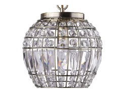 Searchlight Pineapple 1 Ltt takhnge Antik mssing med glaskristaller, E14