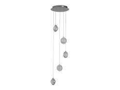 Searchlight Quartz5 Light Drop Pendant, Bubble Glass, Detaljerad kant 4000K