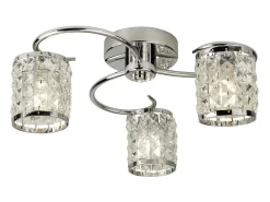 Searchlight Royal 3 ltt halvspolad krom IP44, med kristall, glas, G9