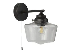 Searchlight School House1 ljus vägglampa, svart, opalglas IP44