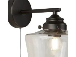 Searchlight School House1 ljus vägglampa, svart, opalglas IP44
