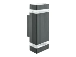 Searchlight SheffieldUtomhus & Veranda Up Down Väggfäste, Svart, Klar Diffusor IP44 2700K