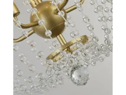 Searchlight Shower5 ljus hänge, guldfinish, metall, klar kristall