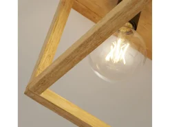 Searchlight SquareVävd bambu trä 4 Light Ceiling Flush