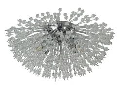 Searchlight Sunburst 4 luces de techo cromadas, cuentas de vidrio