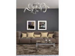 Searchlight Twirls Integrerad LED 3 Light Flush Taklampa Krom, Kristallglas