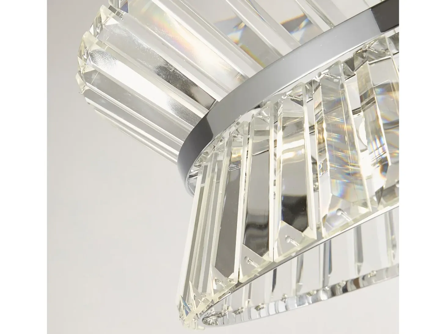 Searchlight Uptown Colgante de 7 luces/semi, cromado empotrado, cristal transparente