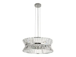 Searchlight Uptown Colgante de 7 luces/semi, cromado empotrado, cristal transparente
