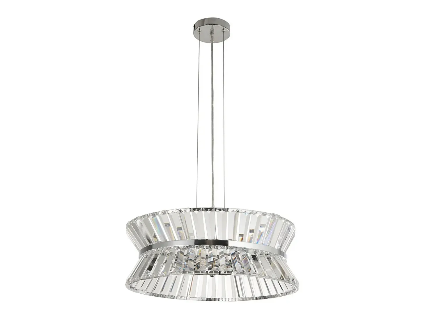 Searchlight Uptown Colgante de 7 luces/semi, cromado empotrado, cristal transparente