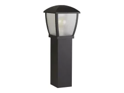 Searchlight Utomhusstolpe (730 mm hjd) - Svart med genomskinliga frostade paneler
