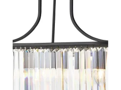 Searchlight Victoria 5 Light Bar Pendel Matt Svart, med glas, E27