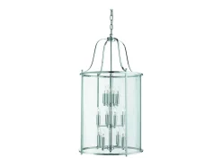 Searchlight Victorian Lanterns 12 ljus taklykta hnge krom, glas tolv, E14