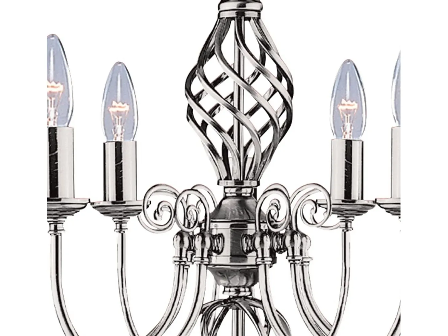 Searchlight Zanzibar 8 ljus ljuskrona satin silver finish, E14