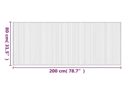 Senad Alfombra rectangular bambú marrón 80x200 cm