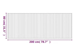 Senad Alfombra rectangular bambú negro 80x200 cm