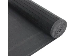 Senad Alfombra rectangular bambú negro 80x200 cm