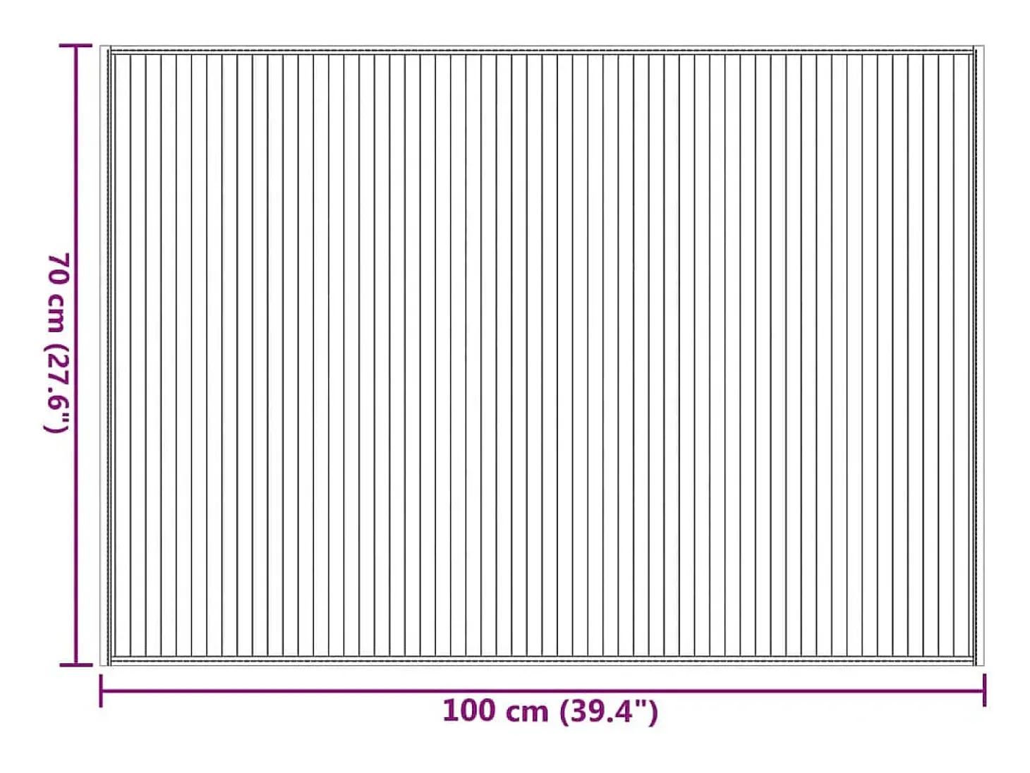 Senad Alfombra rectangular bambú gris 70x100 cm