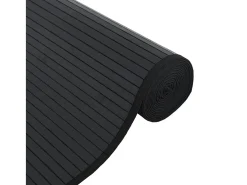 Senad Alfombra rectangular bambú negro 100x300 cm