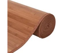 Senad Alfombra rectangular bambú marrón 60x300 cm