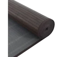 Senad Alfombra rectangular bambú marrón oscuro 100x400 cm